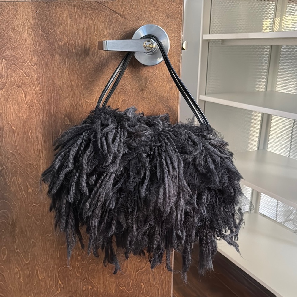 Elegant Black Textured Handbag